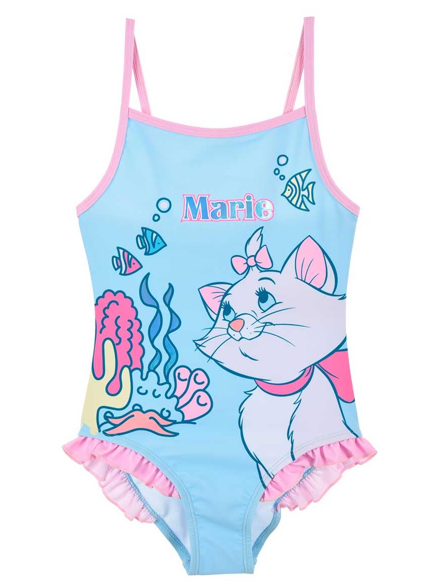 Disney Marie Bañador para Niña, Diseño Los Aristogatos Bañador de Una Pieza, Bañador de Natación Infantil, Tallas 3 a 6 Años