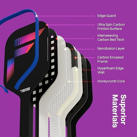 Image of VeloFlex USAPA Approved T700 RAW Carbon Fibre (Spin & Textured) Thermoformed Paddle | Carbon Friction Surface | Elongated Handle | Paddle, 2 Balls, Overgrip, Eraser, Paddle Cover (Gift Set)