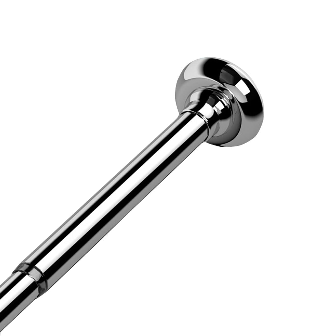 Barra de tensión ajustable de acero inoxidable para cortina de ducha, barra de secado de 75 mm de diámetro, tubo de 27 mm, resistente al óxido, antideslizante, plateado, 100-170 cm de longitud