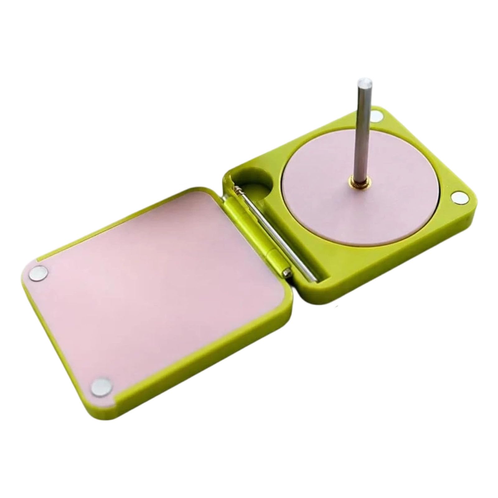 Mekalero Light Green Single S 3D Printed Knitting Yarn Winding Holder With Built In Storage Compartment Portable Folding Yarn Dispenser For Weaving Crocheting And Thread Organization Portable Weaving Tool