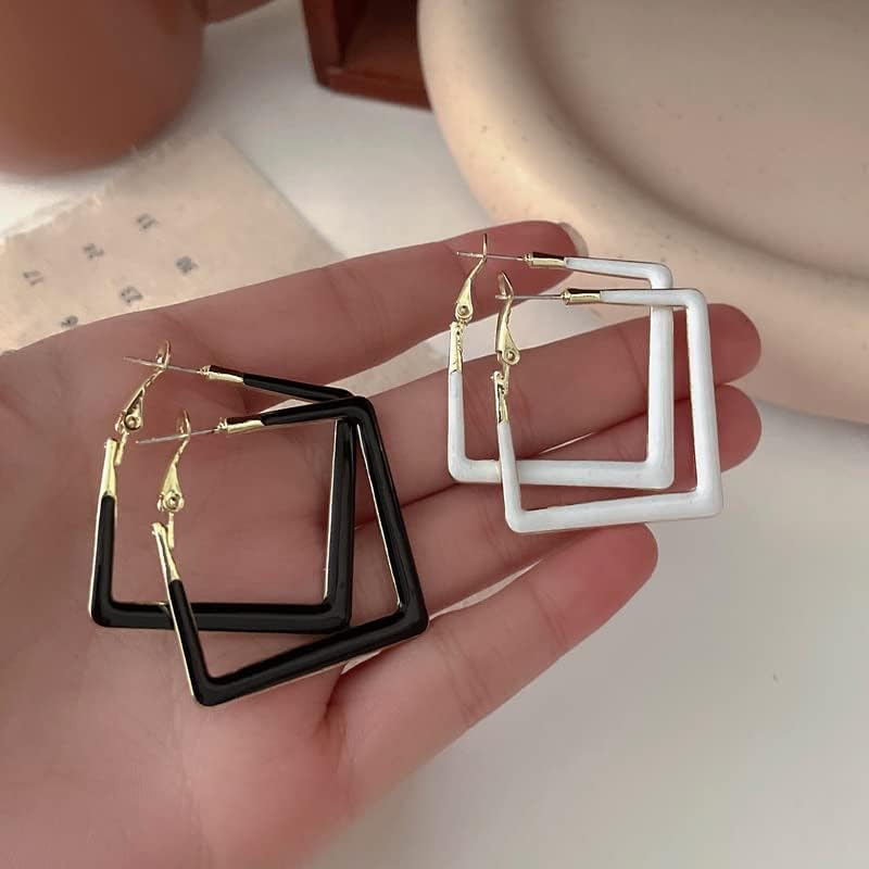 Big Geometric Hoop Earring Multicolor Enamel Round Dangle Drop Earrings for Women Exaggerated Statement Jewelry - Image 2