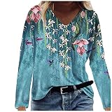 YIQIANYI Top Femme Chic et élégant Sexy Tendance Original Motif Pas Cher Tee Shirts à Manche Longue Hippie Classique Pullover Sweatshirt Haut Club Leger Personnalisé Basique Humour Chemises Sweat