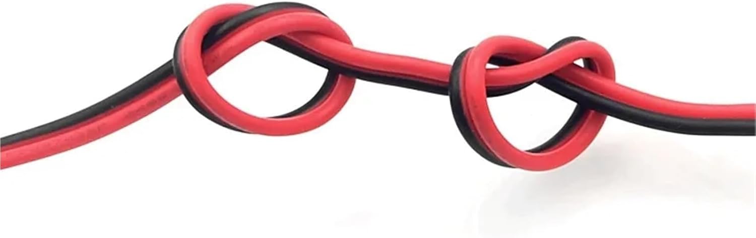 1/5/10M Copper Wire 2pins 16 18 20 22 24 26 28 30 AWG Black Red White UL2468 Electr(Black red,10M_30AWG)
