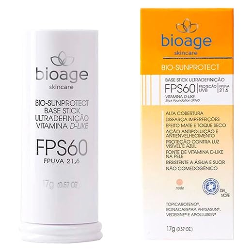 Bioage Protetor Solar Stick Fps60 - Cor Nude - 17g