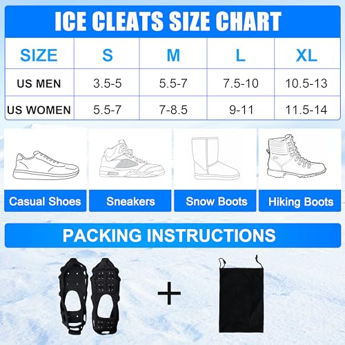 Crampons de traction SILANON 24 crampons pour marcher sur la neige en randonnée hivernale - 5