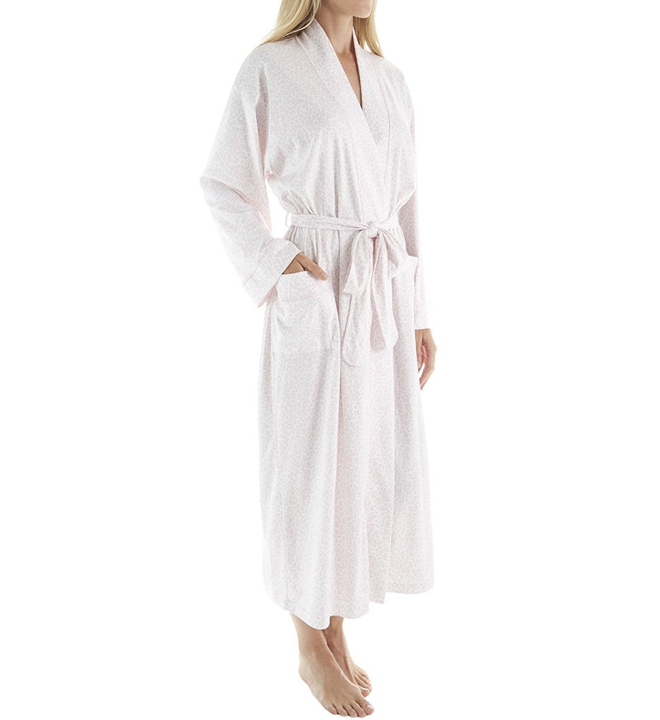 P-Jamas Womens 356661 Butterknits Leopard Long Robe