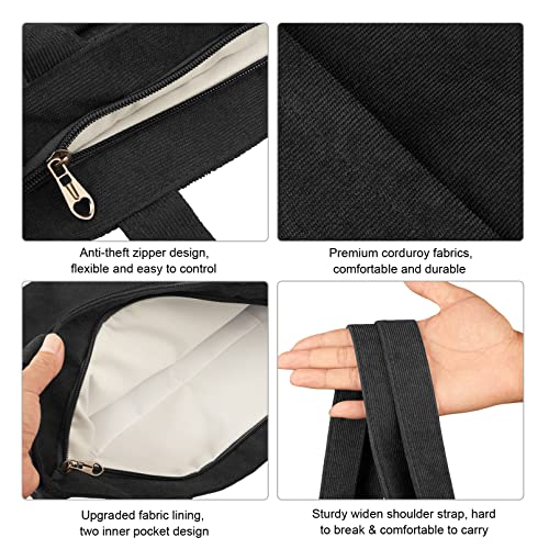 Bolso Tote Corduroy Kememo con Cierre y Gran Capacidad miniatura 6
