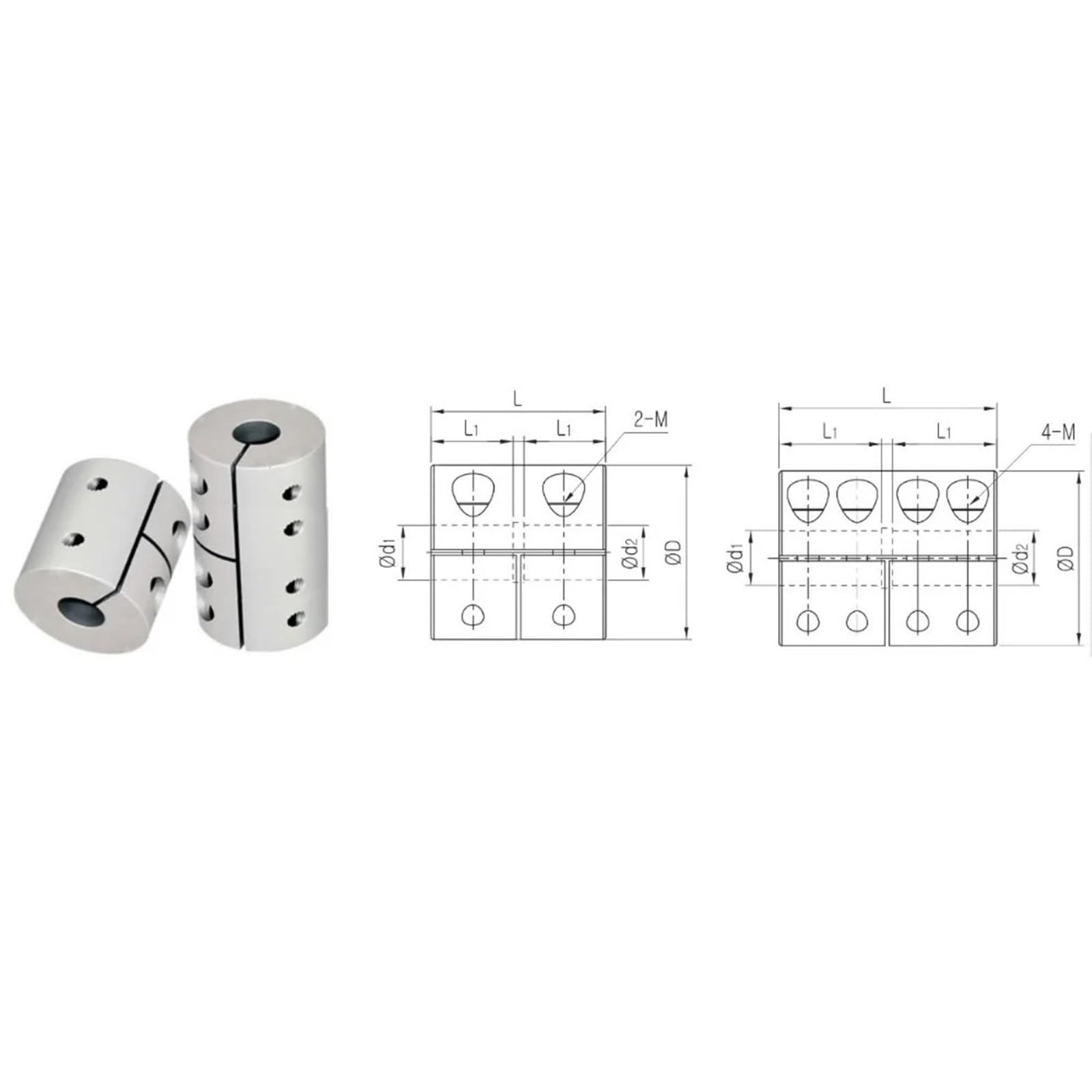 Accouplement de serrage rigide en aluminium Machine D32 L40 8-16mm, Grand Couple, Routeur À Couplage Rigide, Solide, Coupleur D'arbre Manchon Bout, En Alliage D'aluminium(8x14mm)