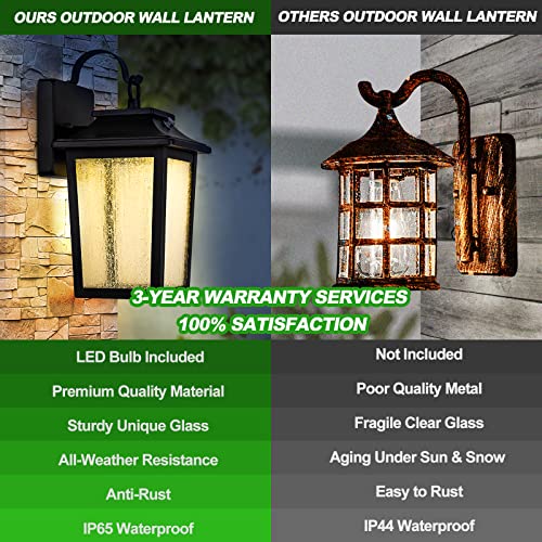 Filiyano Led Dusk To Dawn Outdoor Wall Lantern With Sensor - Exterior Porch Lighting Fixtures, Black Outside Wall Mount Sconce With 13W 3000K For House Garage, Doorway Garden Patio thumb #5