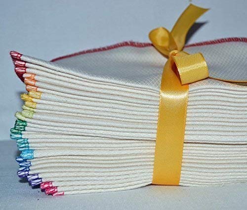 2 Ply Organic Birdseye Washable Baby Wipes 8X8 Inches Set Of 20 Rainbow Assortment #TOP2