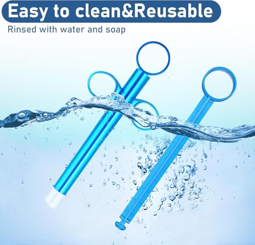 Image of Lube Applicator Vaginal Shooter - 2PCS Lube Applicators, Reusable Lube Shooter with Smooth Rounded Cap, Designed for Personal Use, Easy to Clean, Blue
