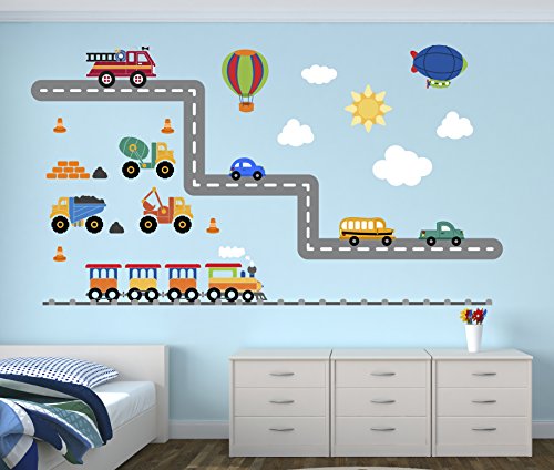 Pinkie Penguin City Transportation Wall Decal Room Boys Kids Decor Personalized Gift Vinyl Art