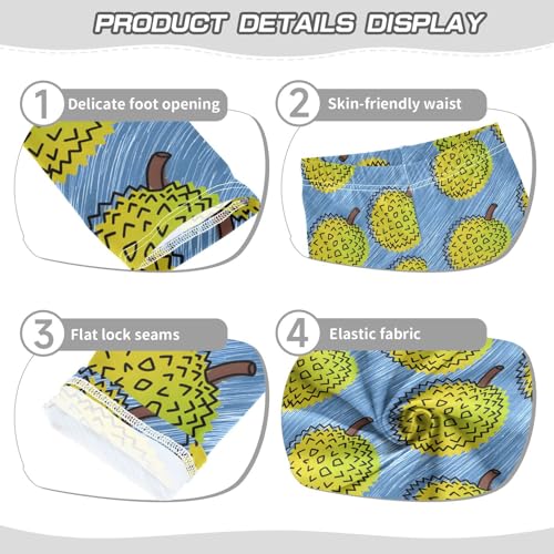 Durian Blue Pattern Girls Leggings Ultra Soft Compression Yoga Gym Pants for Kids 4-10T3