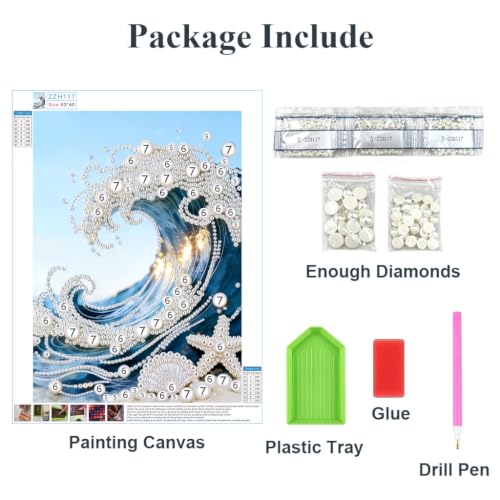 Image of PATPAT 5D Art Pearl Diamond Painting Kit for Adults 30*40cm DIY Wall Decor