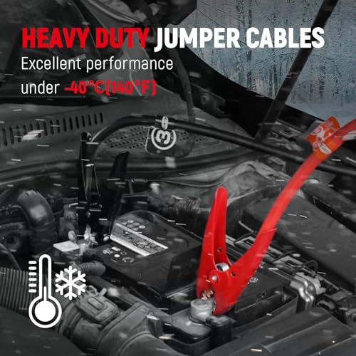 Image of TOPDC 1 Gauge 25 Feet Heavy Duty Jumper Cables for Car, SUV, Truck