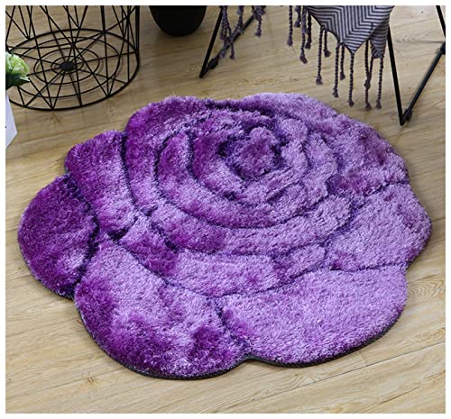 YANGLIXIA Plüsch Doppelrosen 3D Teppiche Flauschiger Teppich Cover