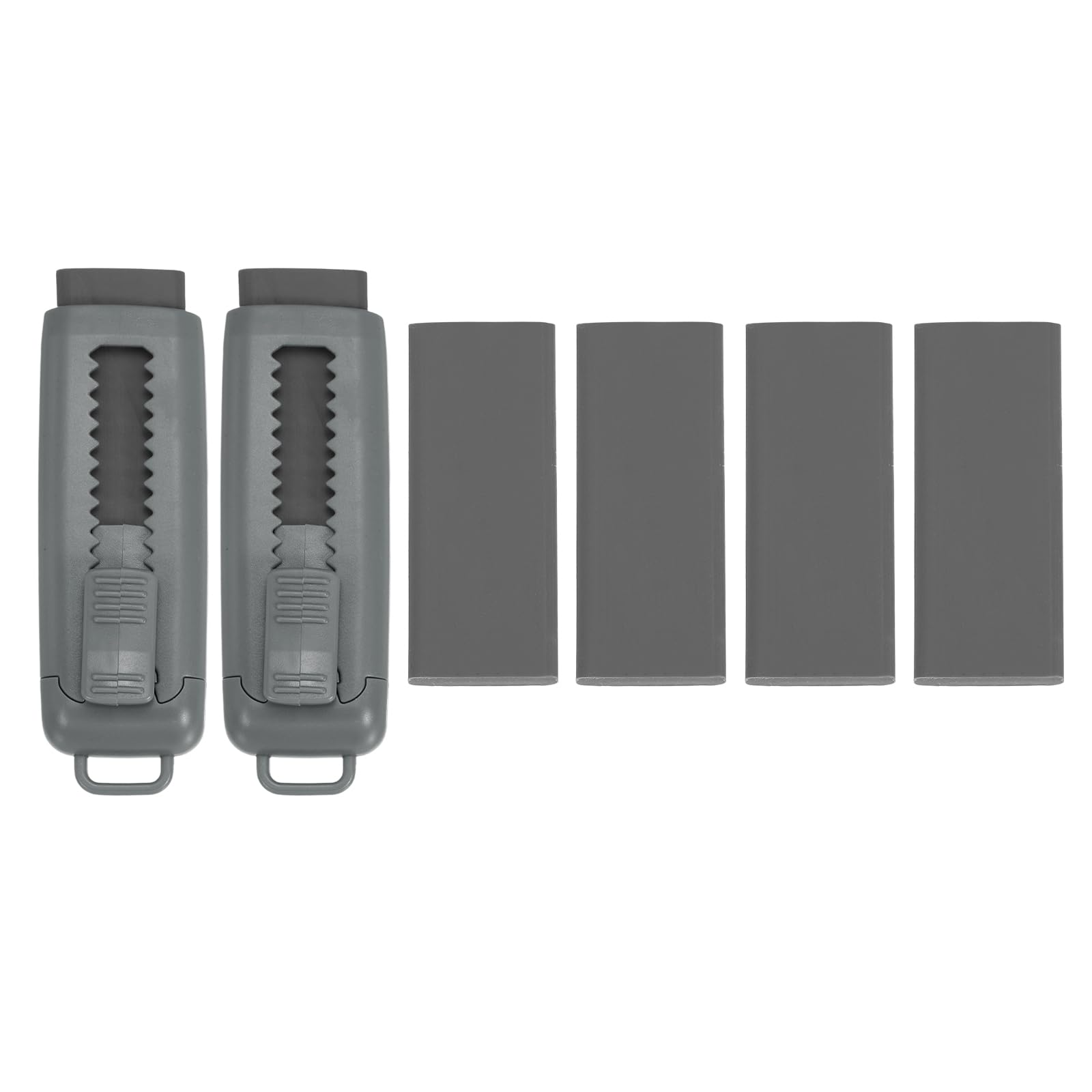PATIKIL 2+4 Pack Erasers, Sliding Retractable Eraser Push Pull Cute Pencil Erasers Soft Large Easy to Clean with Plastic Sleeve for Sketching Drawing Artists Teacher Pencils, Gray TPR