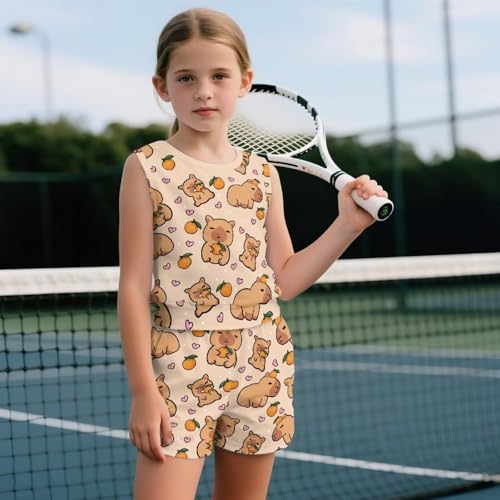 Girls 2-Piece Sleeveless Set Comfort Breathable Shorts & Tank Top Playground to Party Outfit4