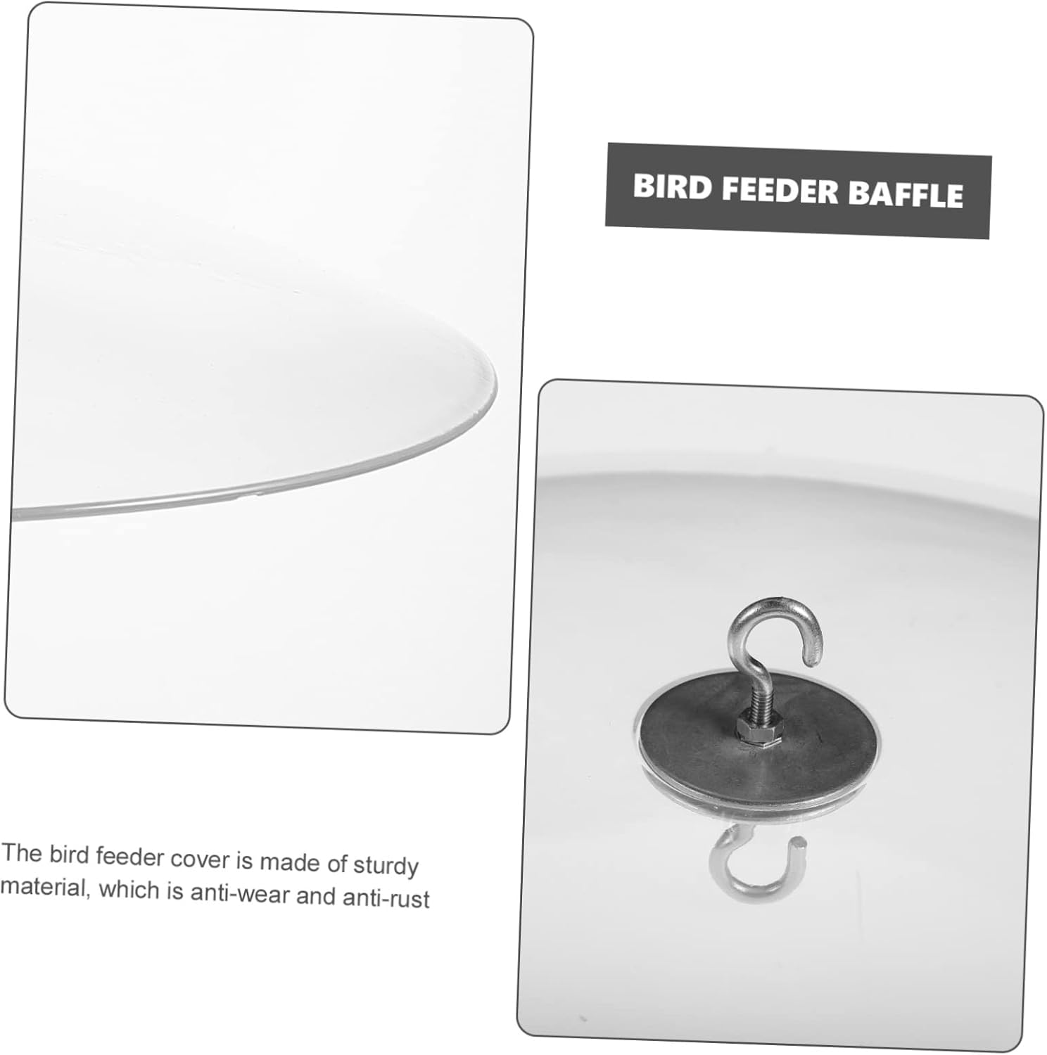 Bird Feeder Rain Cover Durable Protective Dome for Hanging Bird Feeders Design with Hanger and Hook for Garden Patio and Backyard Decor