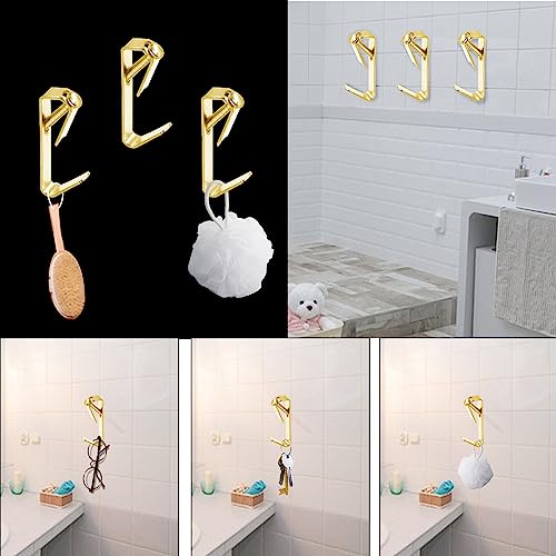 Image of 100 Piece Picture Hanging Kit with 10LB Gold Metal Hooks and Nails for Wall Mounting