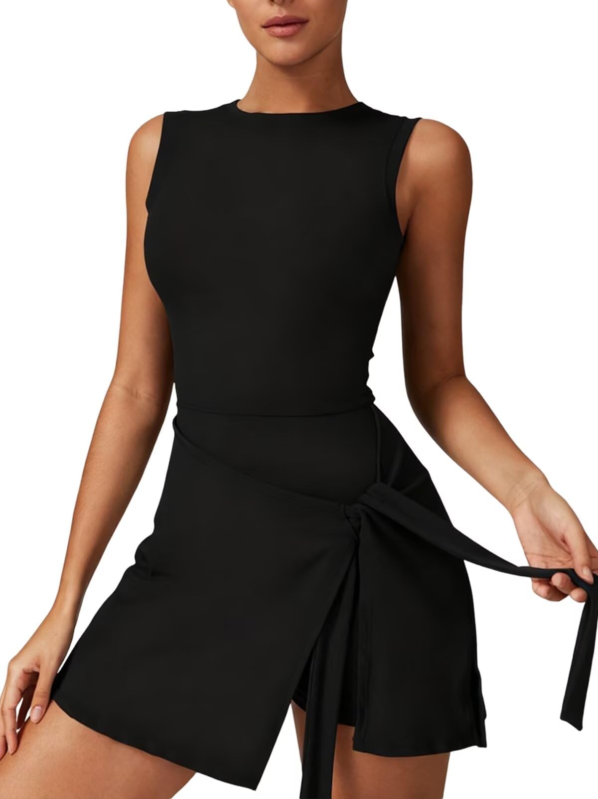 Vestido Tenis Mujer Athletic Dress - Deportivo Mujer con Pantalón Integrado Corto Bolsillos Minifalda - Deportiva Golf Fitness Casual Deportivos Vestido