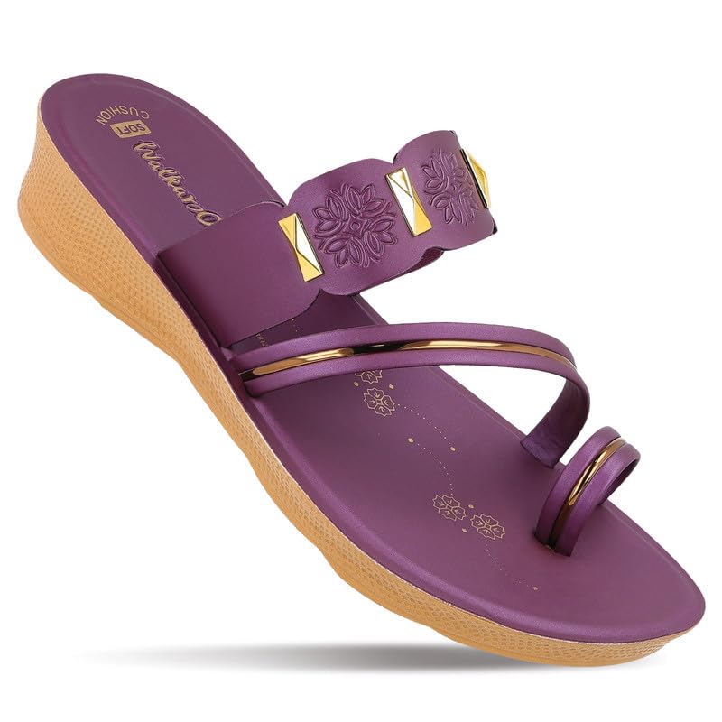 Image of WALKAROO Women's Casual Wedge Sandal|Soft Cushion Footbed&Anti-Slip Outsole,Textured Multi Strap Closure|Stylish,Fashion & comfortable for all day use|W7673