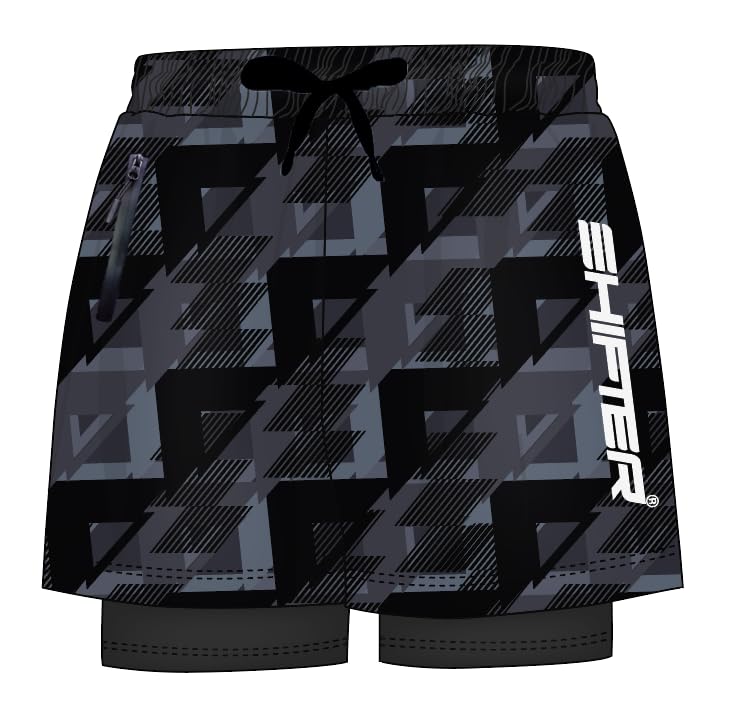 Swimming Beach Shorts 2 in 1 Quick Dry Swim Trunks Costume-Stylish Holiday Wear with Tighty Attached Big Zipper Pockets Swim Suit