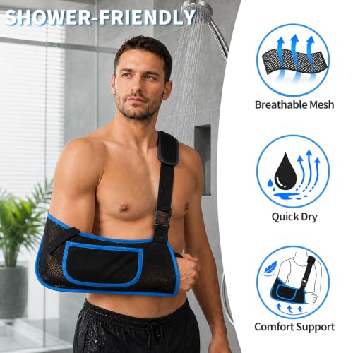 Image of Mesh Shower Arm Sling Shoulder Immobilizer for Shoulder Surgery Recovery