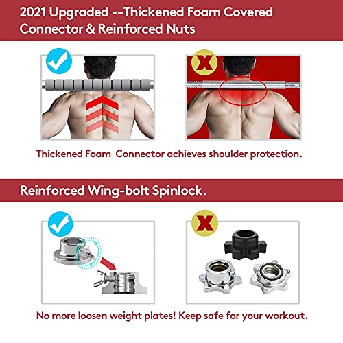 RUNWE Adjustable Dumbbells Barbell Set, Free Weight Set with Steel Connector at Home/Office/Gym Fitness Workout Exercises Training, All-Purpose for Men/Women/Beginner/Pro(70 lbs-2 Dumbbells in Total)