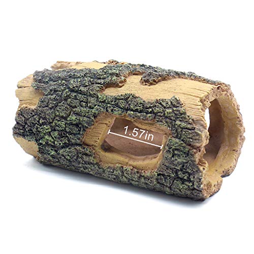 image for Aihotim Log Resin Hollow Tree Trunk Ornament, Fish Tank Decoration Woo