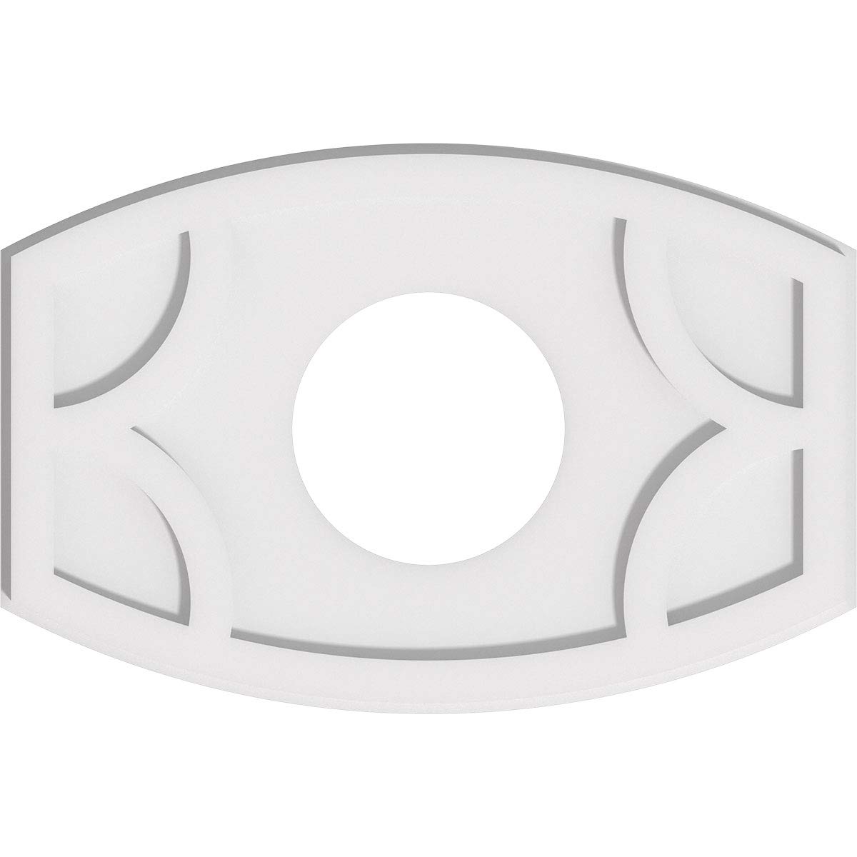 Ekena Millwork CMP22X14KY-07000 Kailey Architectural Grade PVC Contemporary Urethane Ceiling Medallions 22"W x 14 5/8"H x 7"ID x 11 3/4"C x 1"P