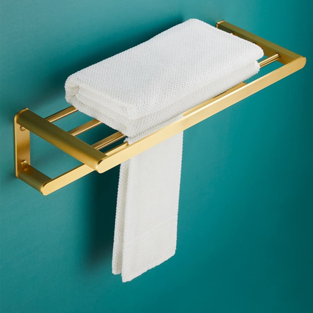 asdchZen Universal Towel Rack, Bathroom Towel Rack Wall Mounted Towel Rack, Brushed Towel Rack, Bathroom Towel Rack, Wall Mounted Bathroom Hanger, Shelf European Storage Rack