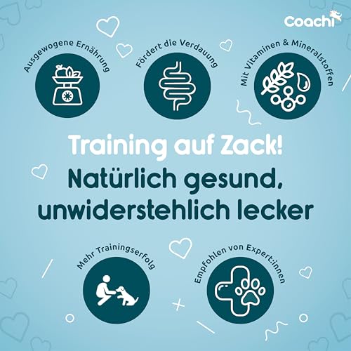 Coachi Natürliche Training-Leckerlis - Getreidefreie, Hypoallergene, Kalorienarme Hundeleckerlis. Kleine Leckerlis fürs Hundetraining. Der gesunde Snack für Hunde & Welpen 8+ Wochen(Meeresfisch, 100g)