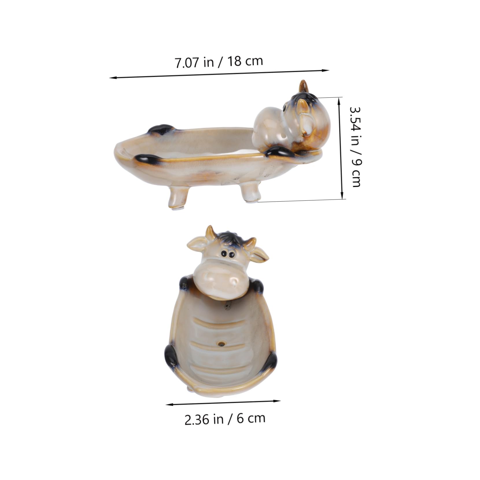 Jabonera Cerámica Decorativa De Animales Drenaje para Baño y Cocina Soporte Multifuncional para Jabón y Accesorios Pequeños Diseño Creativo y Práctico