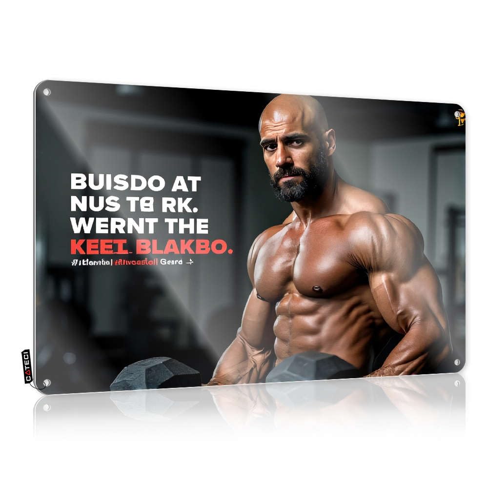 Artwork Gifts Retro Wall Decor | Bodybuilder Posing With Dumbbells In Gym. Americana Decorative Wall Art Ready To Hang For Ranch(20X30CM)