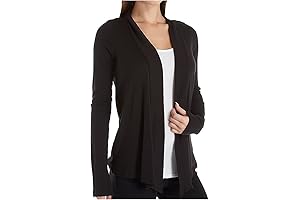 Women's Open-Front Long Sleeve Draped Elegant Knitted Cardigan Sweater