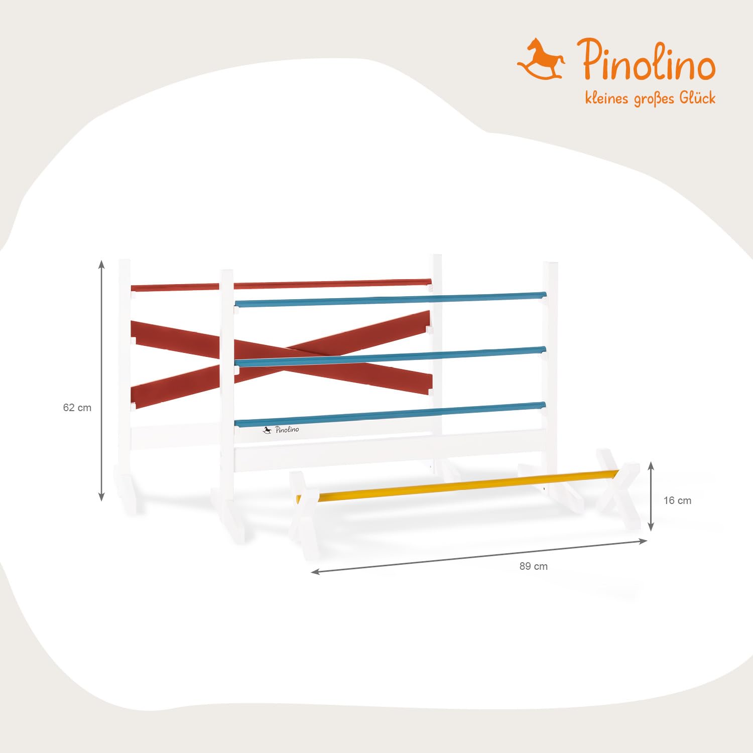 PINOLINO Obstáculos para los Niños, 2 saltos empinados, 1 cavaletti, colorido