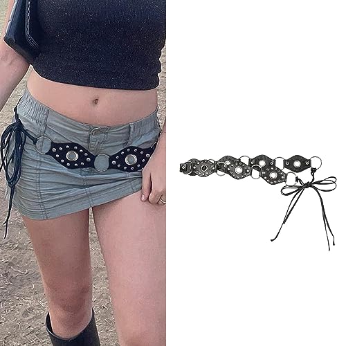 Punk Waist Belt Chain Grommets Costume Belt For Wrap Dress Dress Wide Belt For Suit Skirt Jeans2