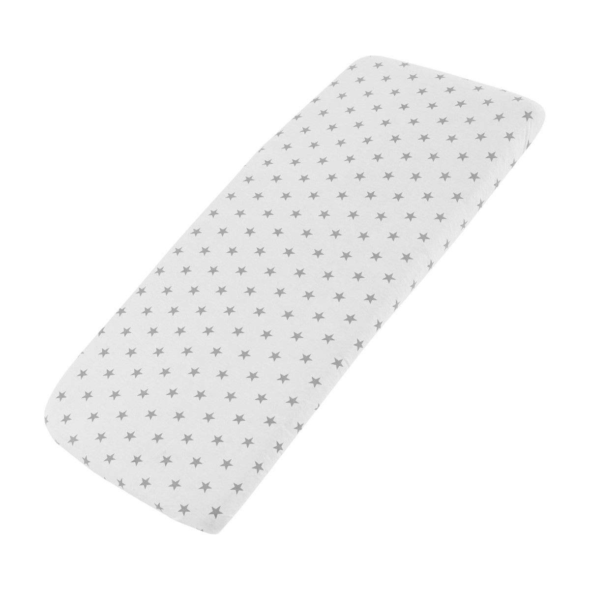 Crib Jersey Fitted Sheet 100% Cotton 40x90cm - Midnight Grey Star