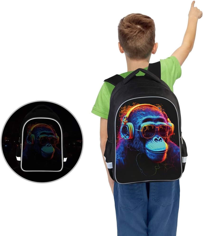 School Backpack for Boys 17" Boys Backpack for Kids Children Teens Elementary Middle School - Students Bookbag Ages 6-18 Gorilla Tag Travel Back Pack - Image 3