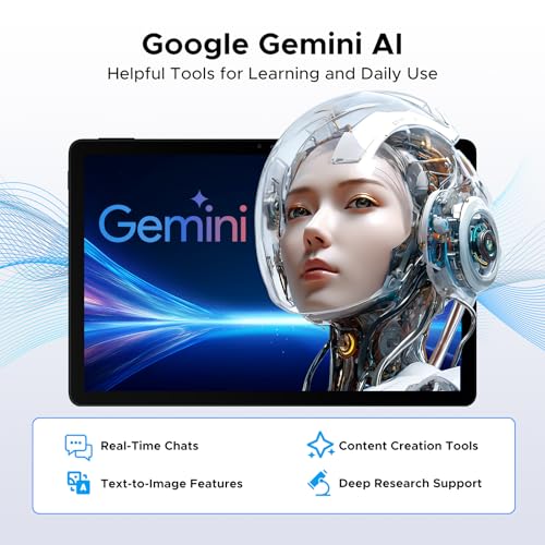 Image of P11 Android 16 Tablet, 11 Inch Tablet with Gemini AI, 48GB RAM+128GB ROM /2 TF, 120Hz, T7250 Octa-Core, 8800mAh /18W, 13MP+5MP, Widevine L1, Face ID, GPS, FM, OTG, Tablet with Keyboard Pen