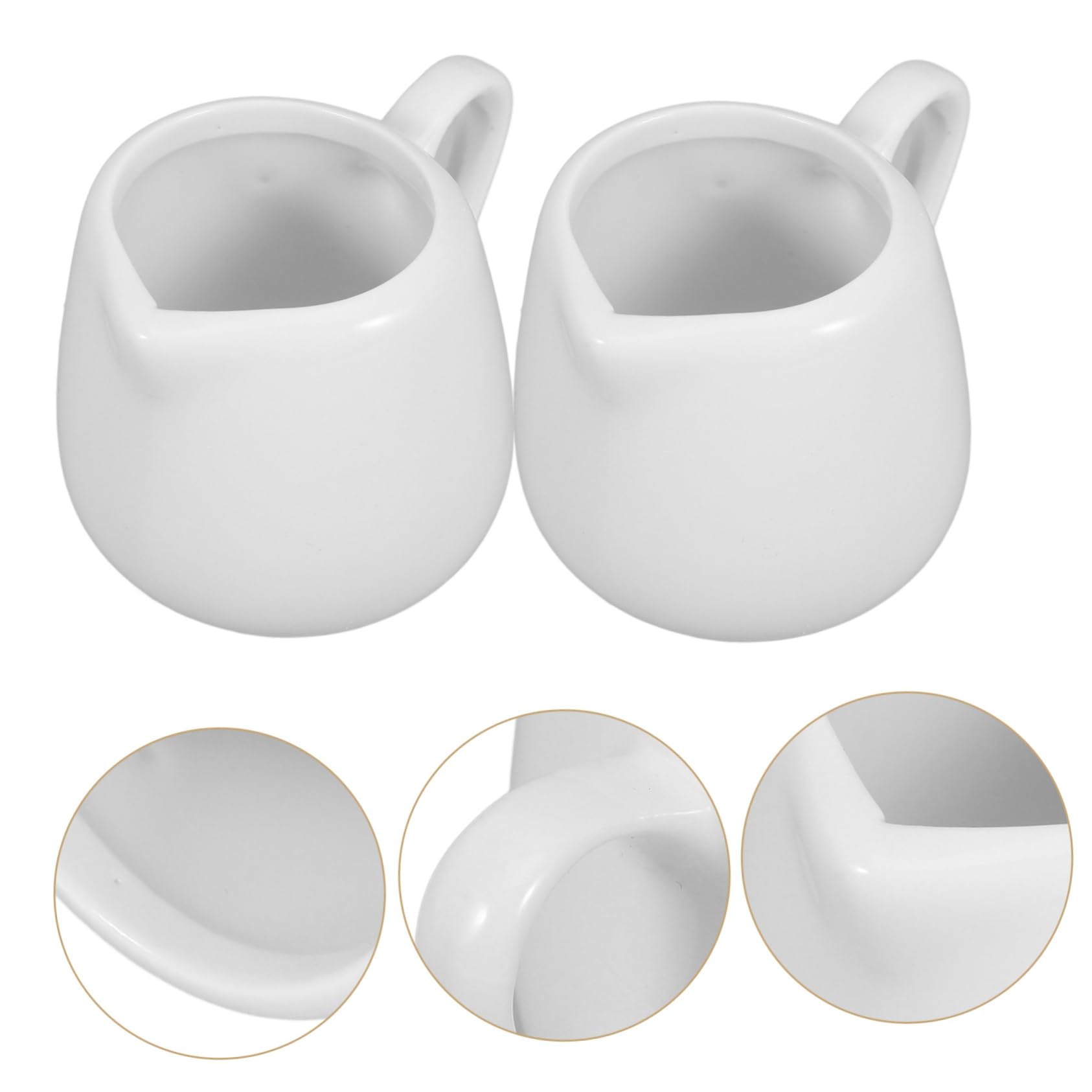 YARDWE Creamer Pitcher with Handle, 4pcs Porcelain Creamer Pitcher Coffee Milk Creamer Pitcher Ceramic Cream Jugs for Coffee, Tea, Milk, Jam, Sauces (50ml)