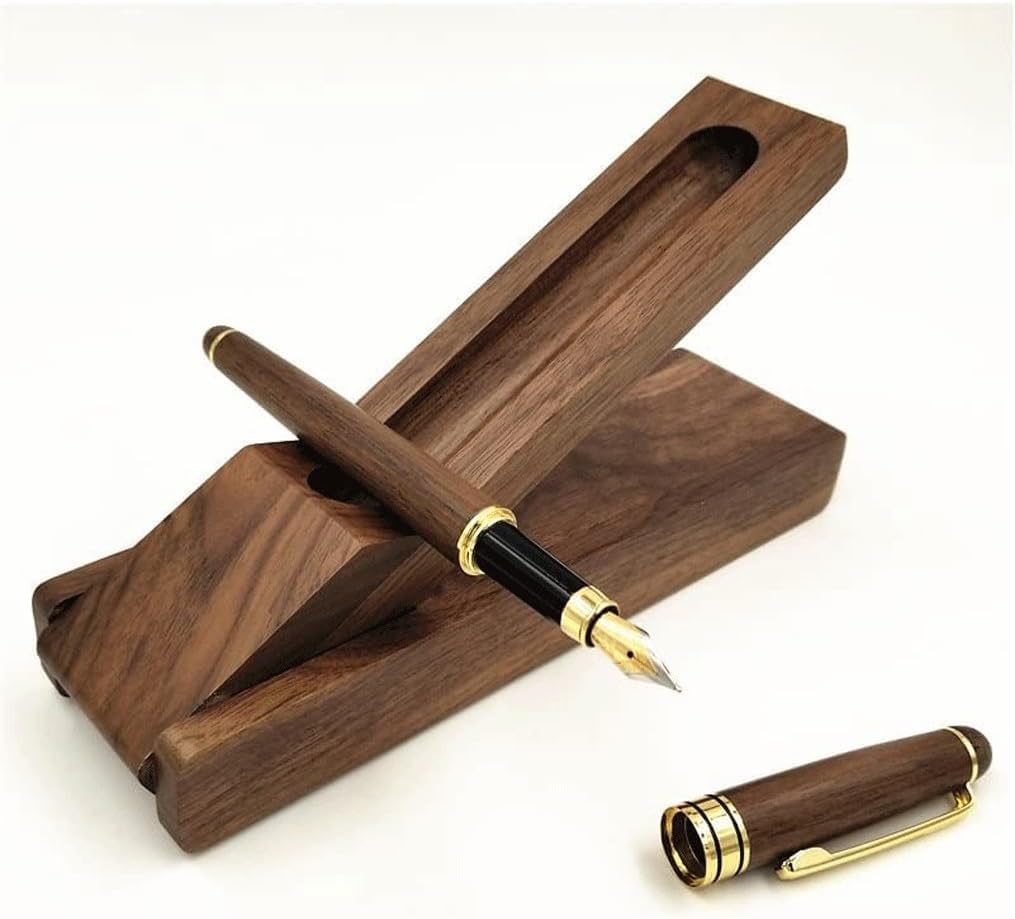 Hoogwaardige houten schrijfpen 0,5 mm Nib Calligraphy Pen Smooth Writing Fountain Pen Giftbox verpakking