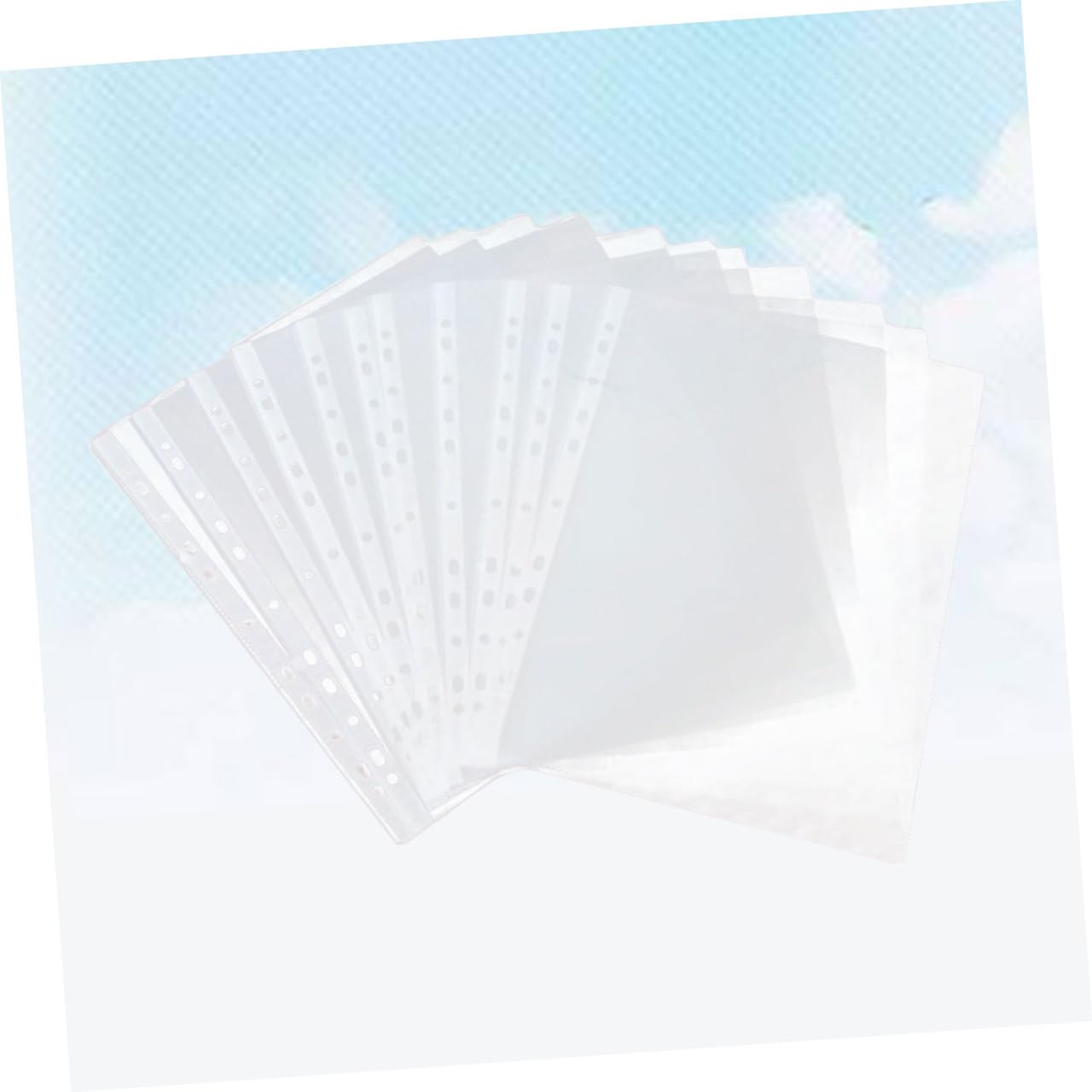 STOBOK Protectores De Hojas A4 Transparente 11 Orificios Bolsa Protectora Para Archivos Resistentes Sin Ácido Para Oficina Escuela y Hogar, Paquete 100 Unidades