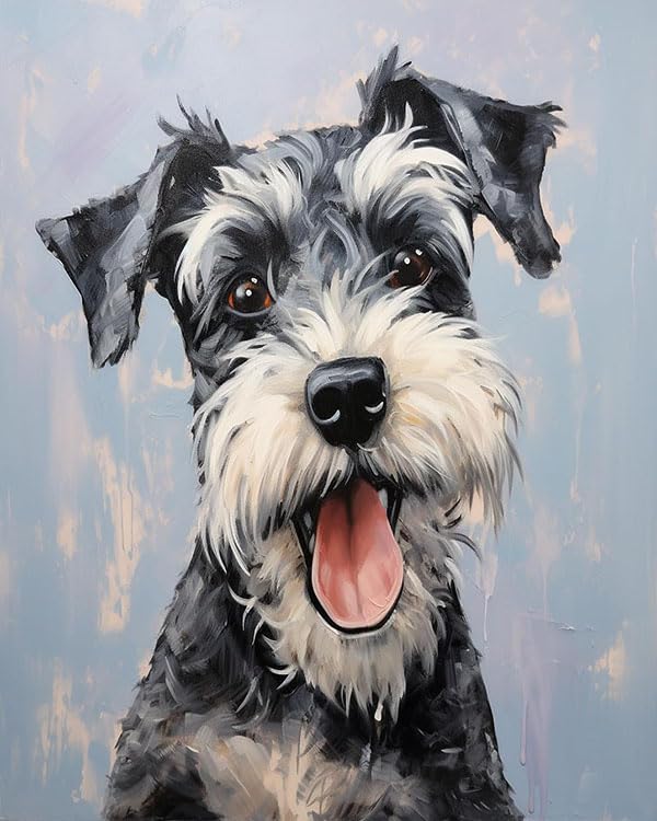 AxiangziK Cross Stitch Kits for Adults 11CT,Animal Dog,Schnauzer,DIY Handmade Needlework kit,Needlework Crafts Embroidery,40x50cm