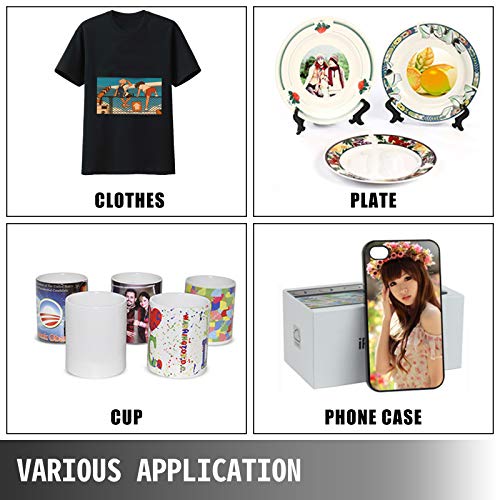 VEVOR Heat Press 12 X 15 Inch Heat Press Machine 5 in 1 Digital Multifunctional Sublimation T-Shirt Heat Press Machine for T Shirts Hat Mug Cap Plate