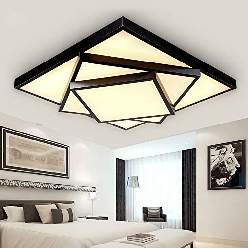 Plafonnier LED carré anti-éblouissement télécommande luminaire 30W blanc moderne salon
