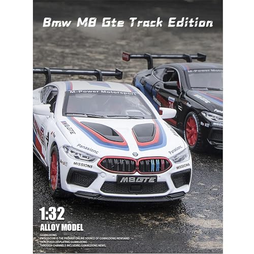 Image of 1:32 Scale BMW M8 GTE Thunder Toy Car | Metal Pullback Diecast Car for Kids with Openable Doors, Sound, Light Effects Toy for Car Enthusiasts (Color As Per Available),multicolor