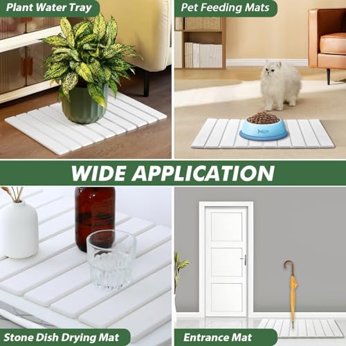 Alfombrilla de diatomeas para baño y cocina, pack de 2 placas secantes multiusos de 23x15" 6