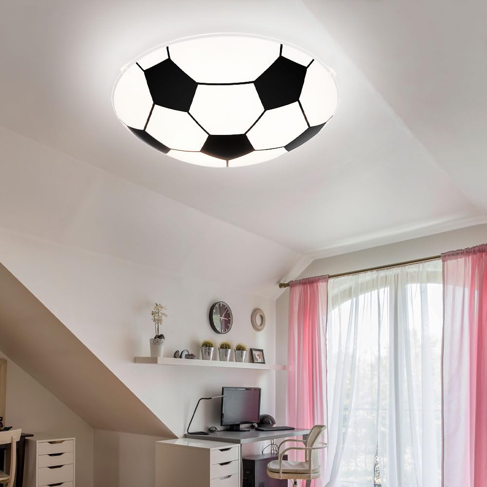 Kinder Decken Lampe DIMMBAR Fußball Glas Leuchte FERNBEDIENUNG im Set inkl. RGB LED Leuchtmittel